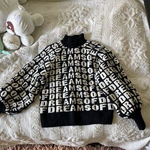 H&M DREAMS PRINT TURTLENECK SWEATER